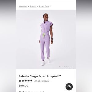 Figs Lavender Jumpsuit with Lime Accents